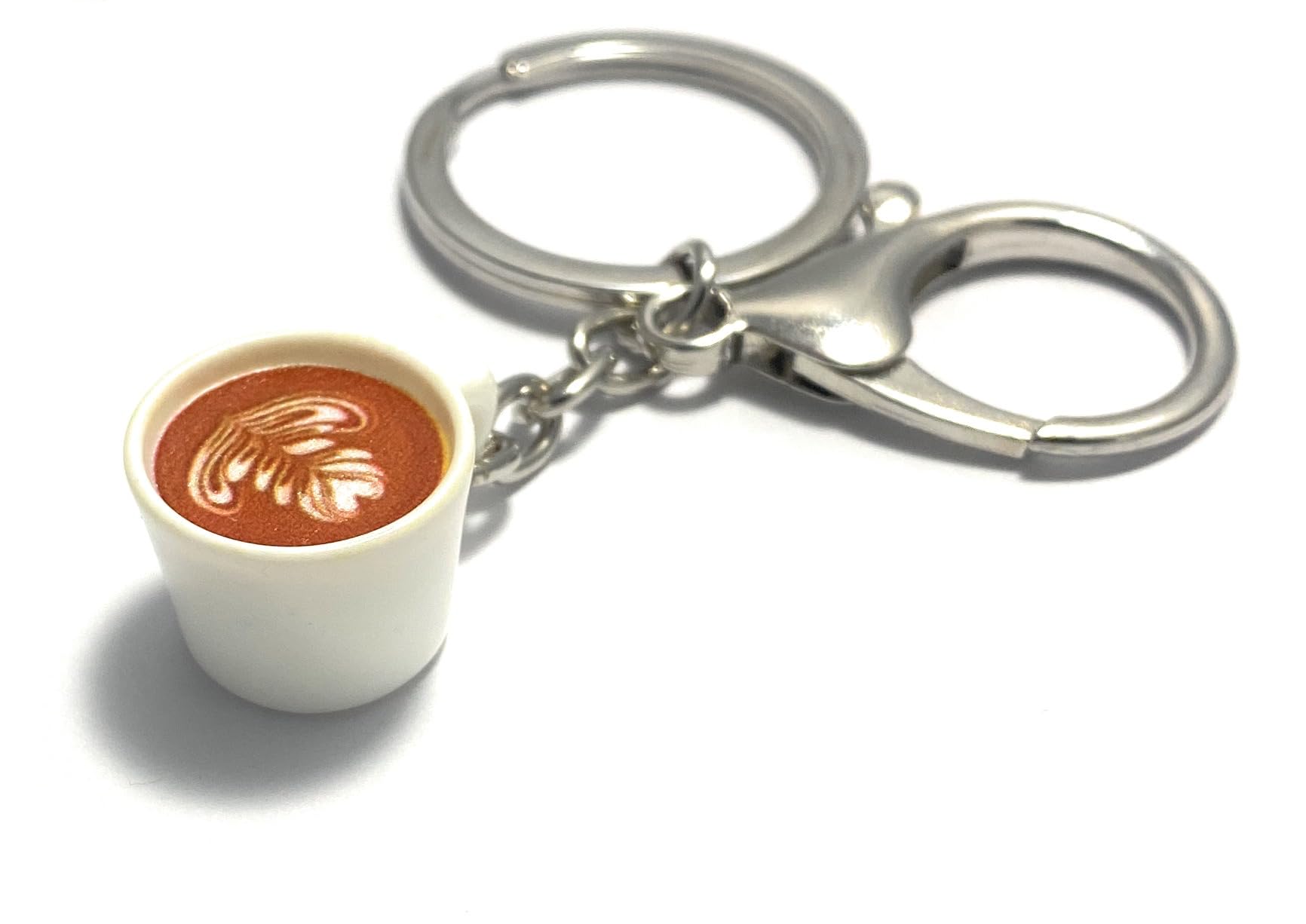 FizzyButton Gifts Coffee Cup Keyring Key Ring and Lobster Clasp